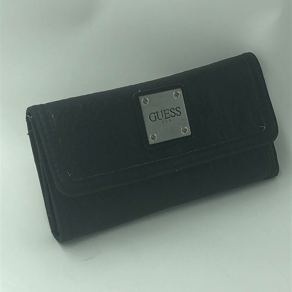 GUESS women’s black check book wallets